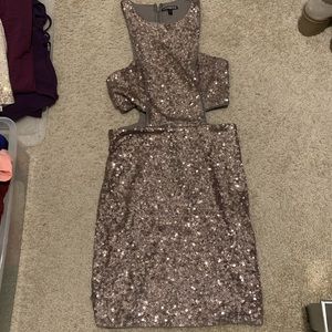 Express Sequin Dress with Cutout Sides